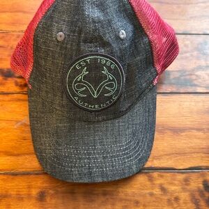 Realtree red  and Gray Cap with Logo